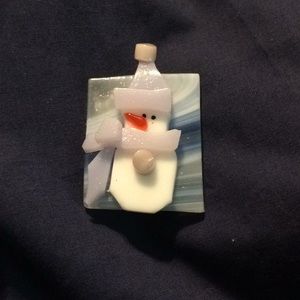 Snow man pin